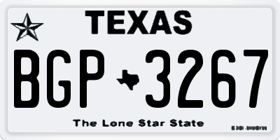TX license plate BGP3267