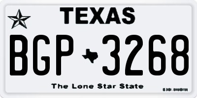 TX license plate BGP3268