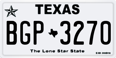 TX license plate BGP3270