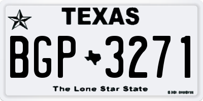 TX license plate BGP3271