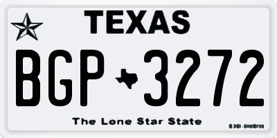 TX license plate BGP3272