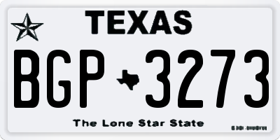 TX license plate BGP3273