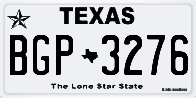 TX license plate BGP3276
