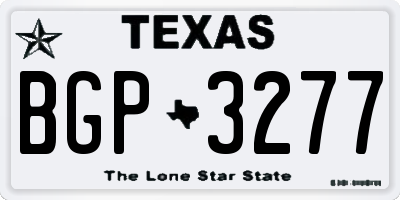 TX license plate BGP3277