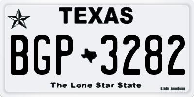 TX license plate BGP3282