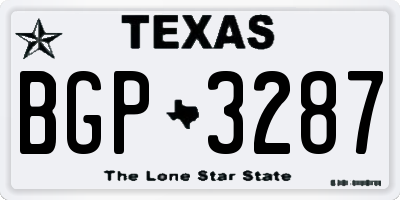 TX license plate BGP3287