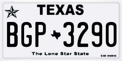 TX license plate BGP3290