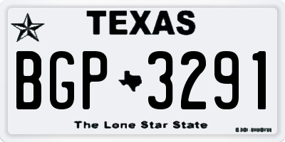 TX license plate BGP3291
