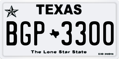 TX license plate BGP3300