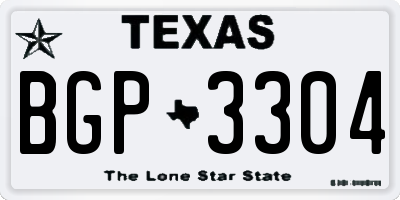 TX license plate BGP3304