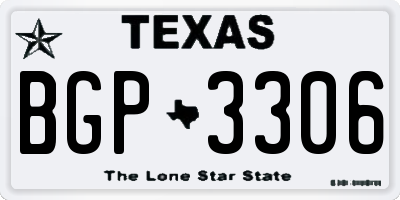 TX license plate BGP3306