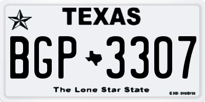 TX license plate BGP3307