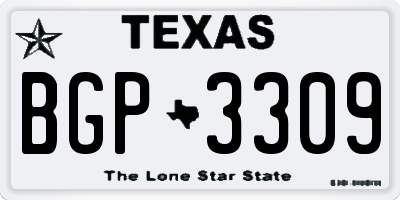 TX license plate BGP3309