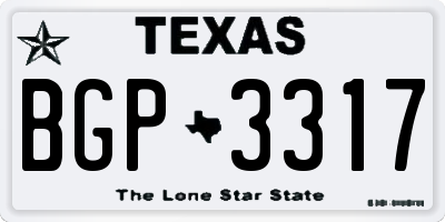 TX license plate BGP3317