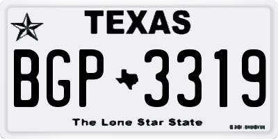 TX license plate BGP3319