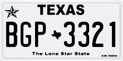 TX license plate BGP3321