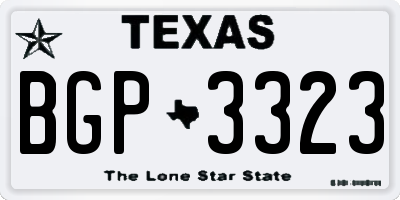 TX license plate BGP3323