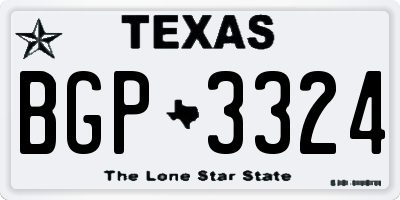 TX license plate BGP3324