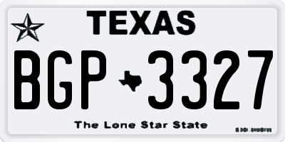 TX license plate BGP3327
