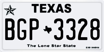 TX license plate BGP3328