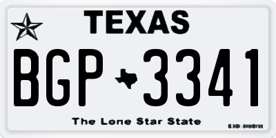 TX license plate BGP3341
