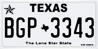 TX license plate BGP3343
