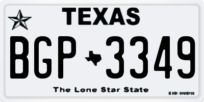 TX license plate BGP3349