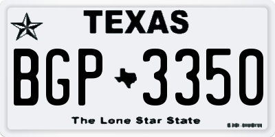 TX license plate BGP3350