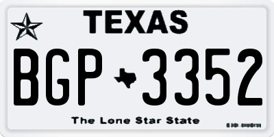 TX license plate BGP3352
