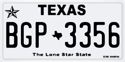 TX license plate BGP3356