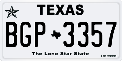 TX license plate BGP3357