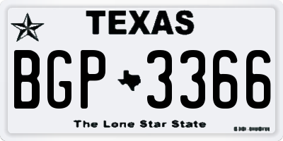 TX license plate BGP3366