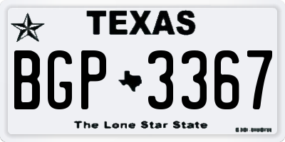 TX license plate BGP3367