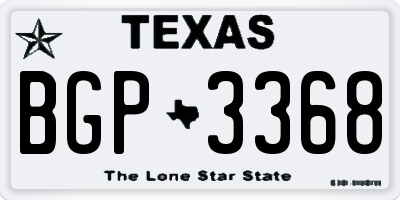 TX license plate BGP3368