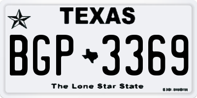 TX license plate BGP3369