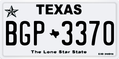 TX license plate BGP3370