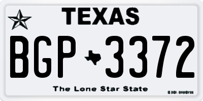 TX license plate BGP3372