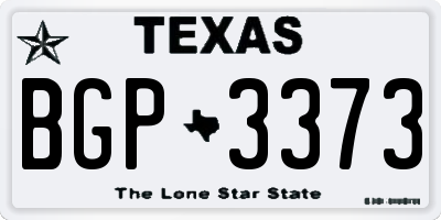 TX license plate BGP3373