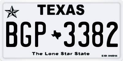 TX license plate BGP3382