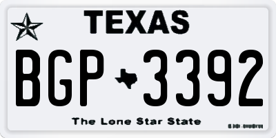 TX license plate BGP3392