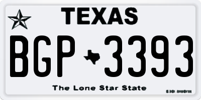 TX license plate BGP3393