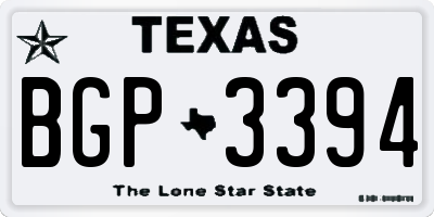 TX license plate BGP3394
