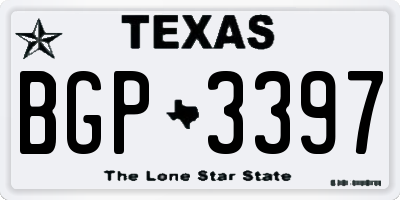 TX license plate BGP3397