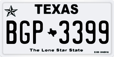 TX license plate BGP3399