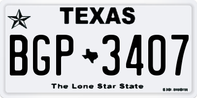 TX license plate BGP3407