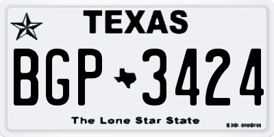 TX license plate BGP3424