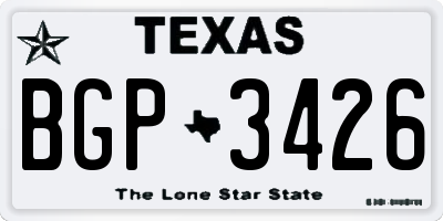 TX license plate BGP3426