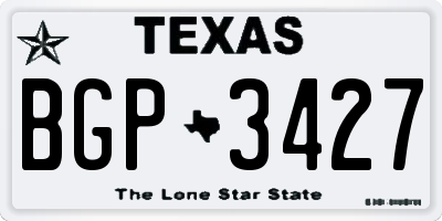 TX license plate BGP3427