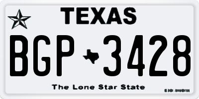 TX license plate BGP3428