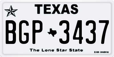 TX license plate BGP3437